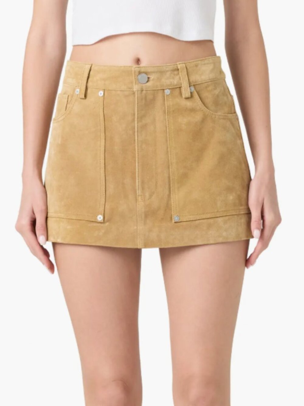 BLANKNYC Suede Micromini Skirt, Size 26